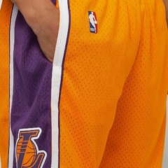 Los Angeles Lakers Mitchell & Ness 'Gold' Hardwood Classics Primary Logo NBA Swingman Shorts