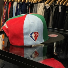 MITCHELL & NESS X LIDS RED CHICAGO BULLS TEAM ERA PINWHEEL STRIPE SNAPBACK HAT - comprar online